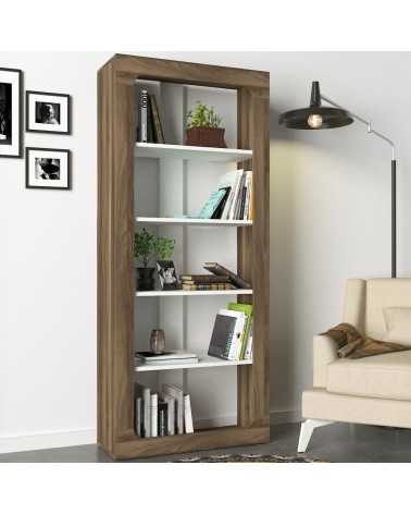 Bibliothèque RENTES 75 cm bois et blanc