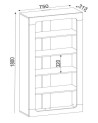 Bibliothèque RENTES 75 cm bois et blanc