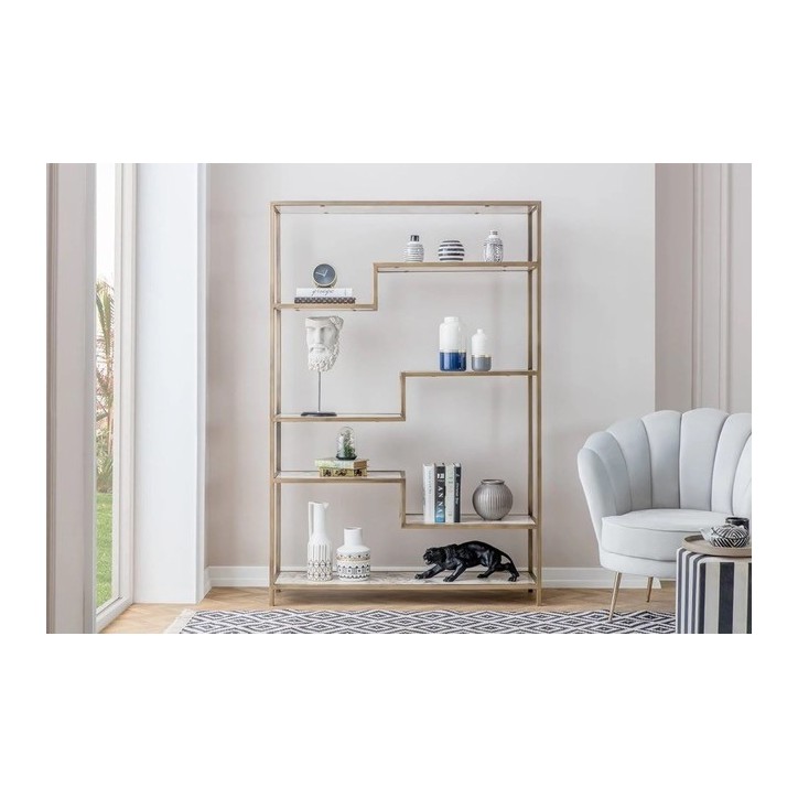 Bibliothèque TURA 120 x 180 cm doré