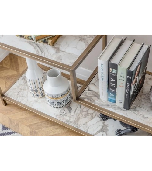 Bibliothèque TURA 120 x 180 cm doré