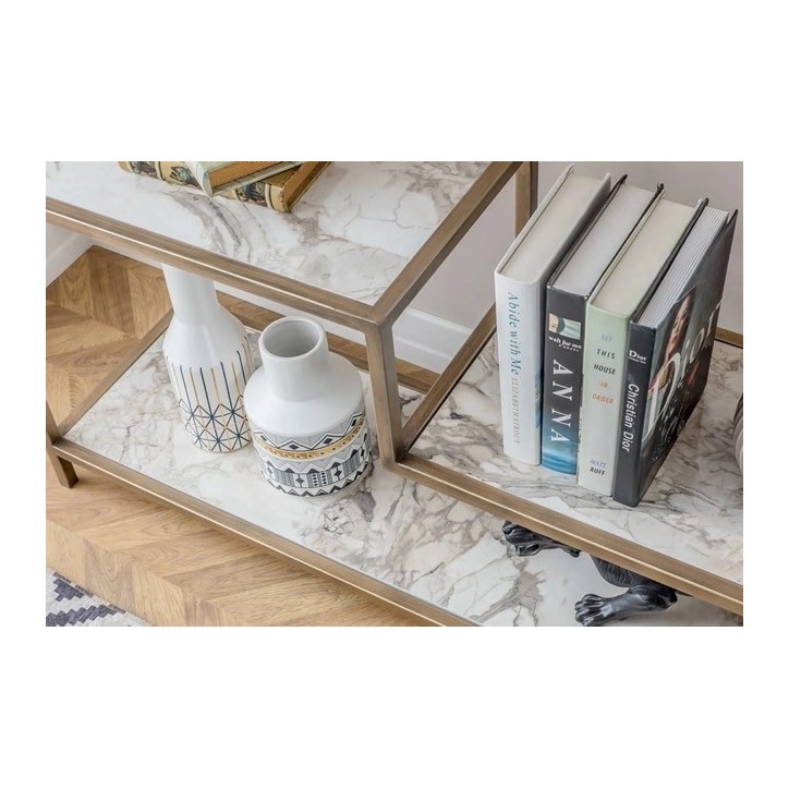 Bibliothèque TURA 120 x 180 cm doré