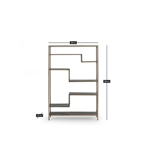 Bibliothèque TURA 120 x 180 cm doré