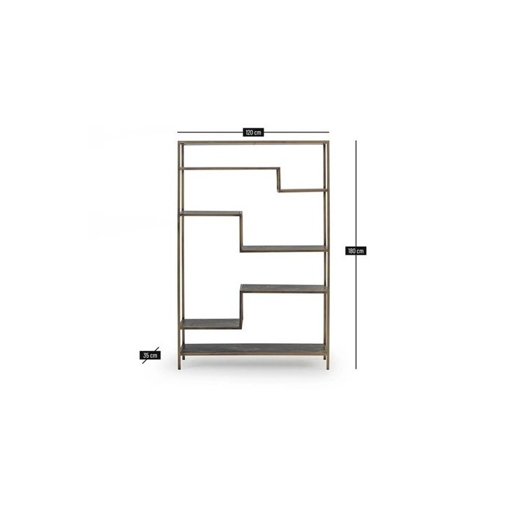 Bibliothèque TURA 120 x 180 cm doré