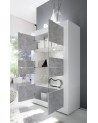 Vitrine 4 portes BASIC finition blanc-béton 102/162/43 cm