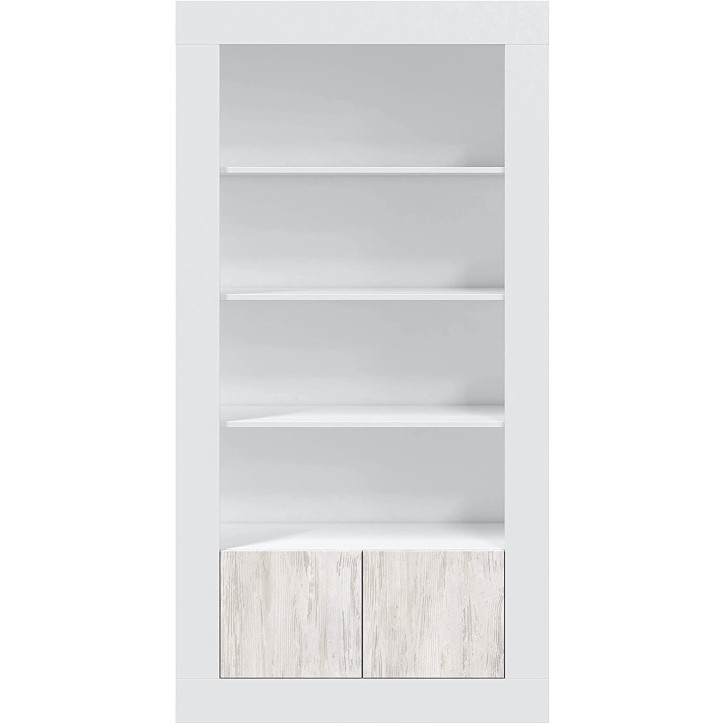 Bibliothèque 4 étagères + 2 portes 94 x 35 x 181 cm blanc artik-blanc poli Bibliothèque 4 étagères + 2 portes 94 x 35 x 181 cm blanc artik-blanc poli