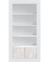 Bibliothèque 4 étagères + 2 portes 94 x 35 x 181 cm blanc artik-blanc poli