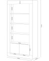 Bibliothèque 4 étagères + 2 portes 94 x 35 x 181 cm blanc artik-blanc poli