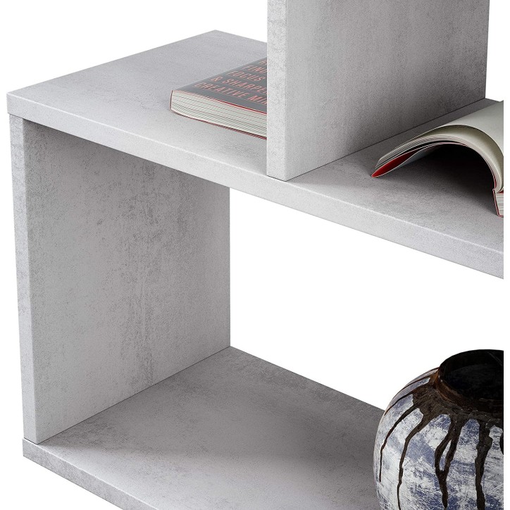 Étagère basse 3 niveaux 110 x 25 x 97 cm béton