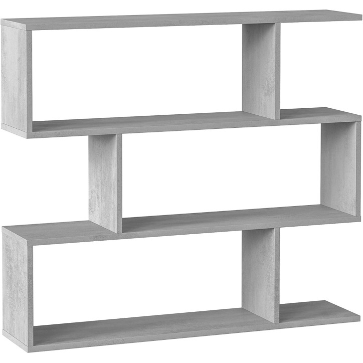 Étagère basse 3 niveaux 110 x 25 x 97 cm béton