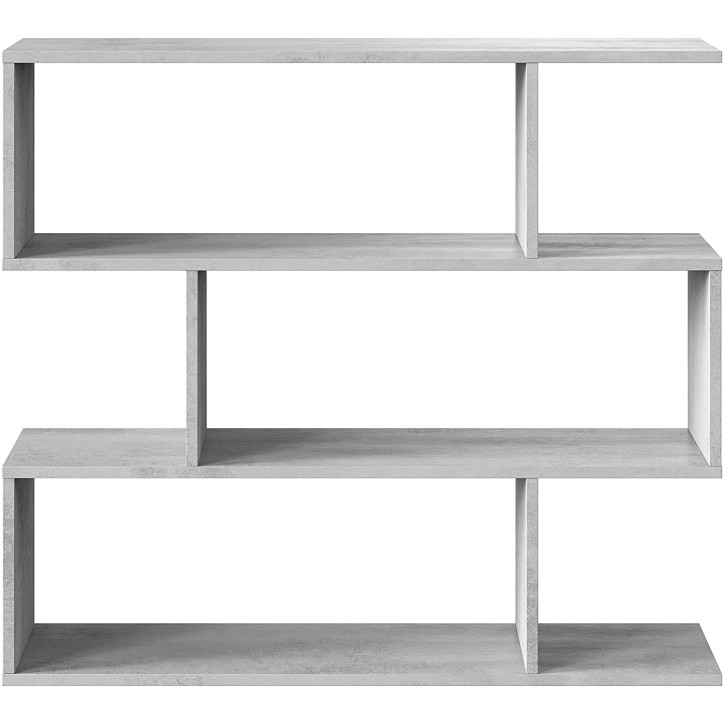 Étagère basse 3 niveaux 110 x 25 x 97 cm béton