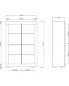 Vitrine 4 portes BASIC finition blanc-béton 102/162/43 cm