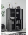 Argentier 4 portes VISCONTI finition Marbre noir 92x145x43 cm