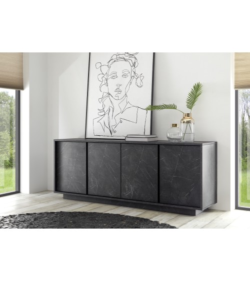 Buffet VISCONTI finition marbre noir 180 cm