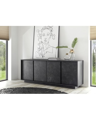 Buffet VISCONTI finition marbre noir 180 cm