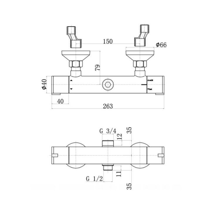 Ensemble de douche thermostatique VENNESLA Ensemble de douche thermostatique VENNESLA