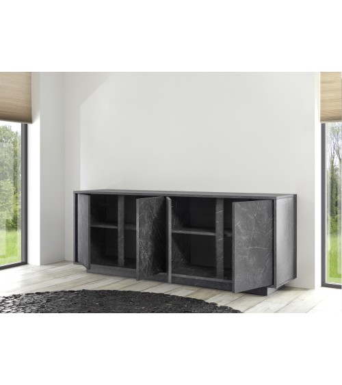 Buffet VISCONTI finition marbre noir 180 cm