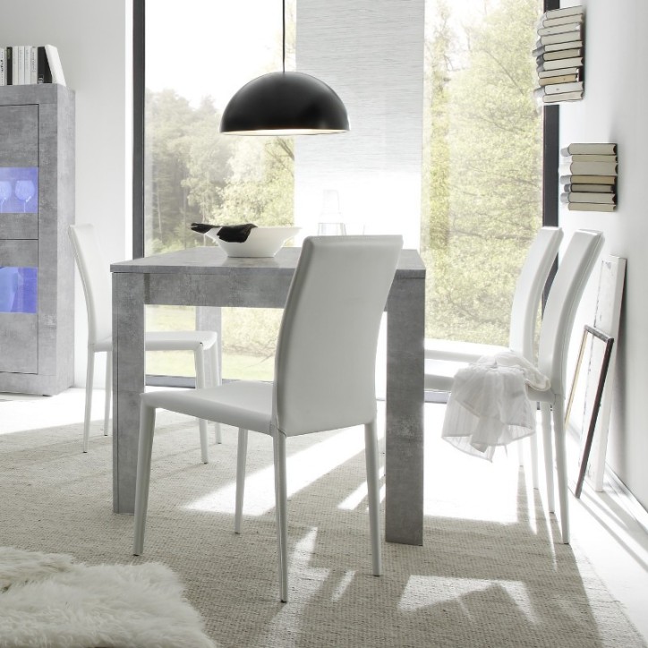 Table à manger extensible BASIC finition béton 137-185/79/90 cm