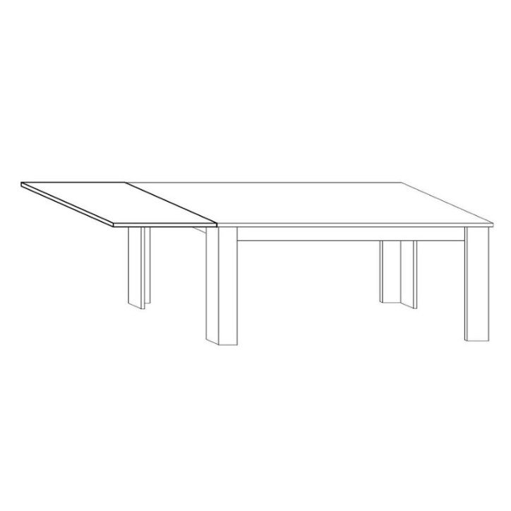 Table à manger extensible BASIC finition béton 137-185/79/90 cm