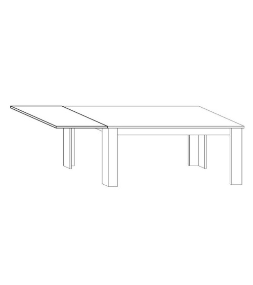 Table à manger extensible BASIC finition blanc laqué 137-185/79/90 cm