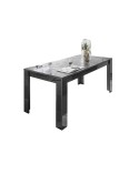 Table à manger extensible LUTHER anthracite 137-185x79x90 cm