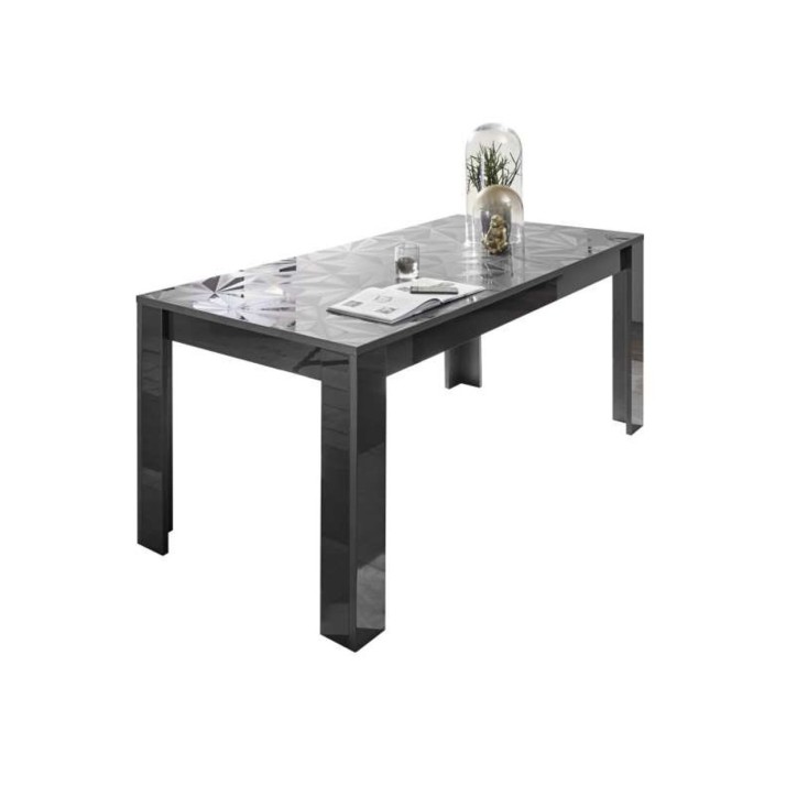 Table à manger extensible LUTHER anthracite 137-185x79x90 cm