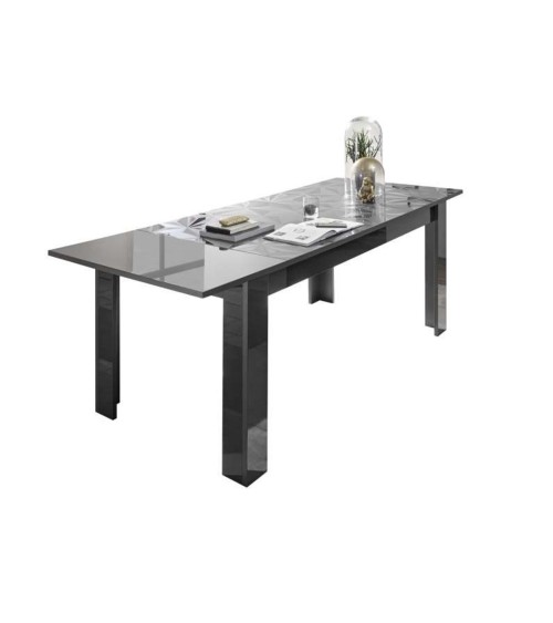 Table à manger extensible LUTHER anthracite 137-185x79x90 cm