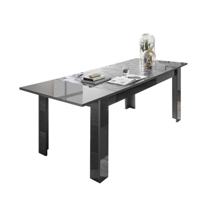 Table à manger extensible LUTHER anthracite 137-185x79x90 cm