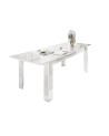 Table à manger extensible LUTHER en blanc 137-185x79x90 cm
