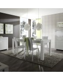Table à manger LAZARRO 180 cm blanc laqué