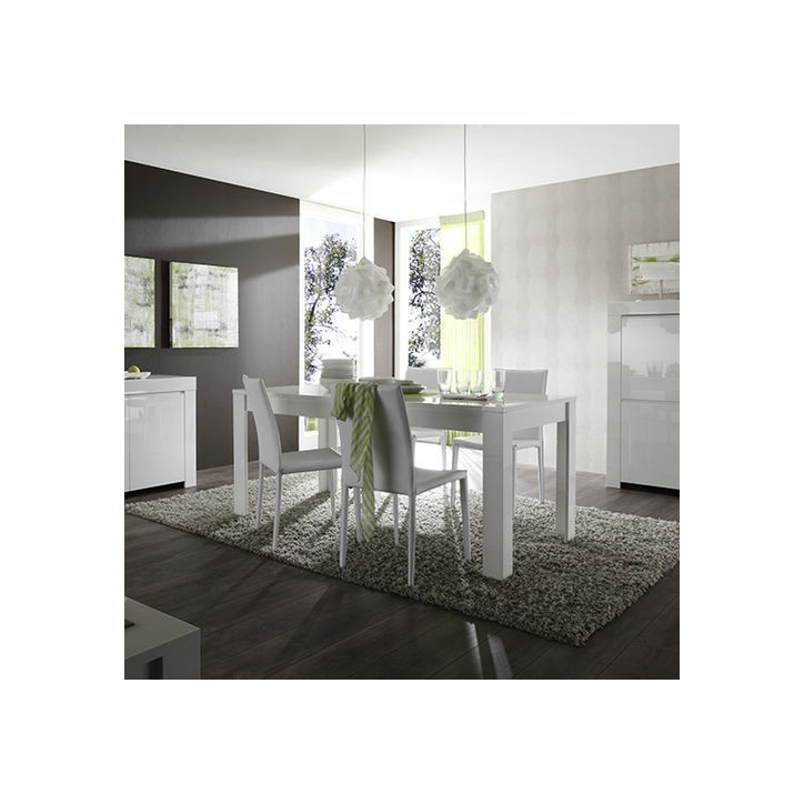 Table à manger LAZARRO 180 cm blanc laqué Table à manger LAZARRO 180 cm blanc laqué
