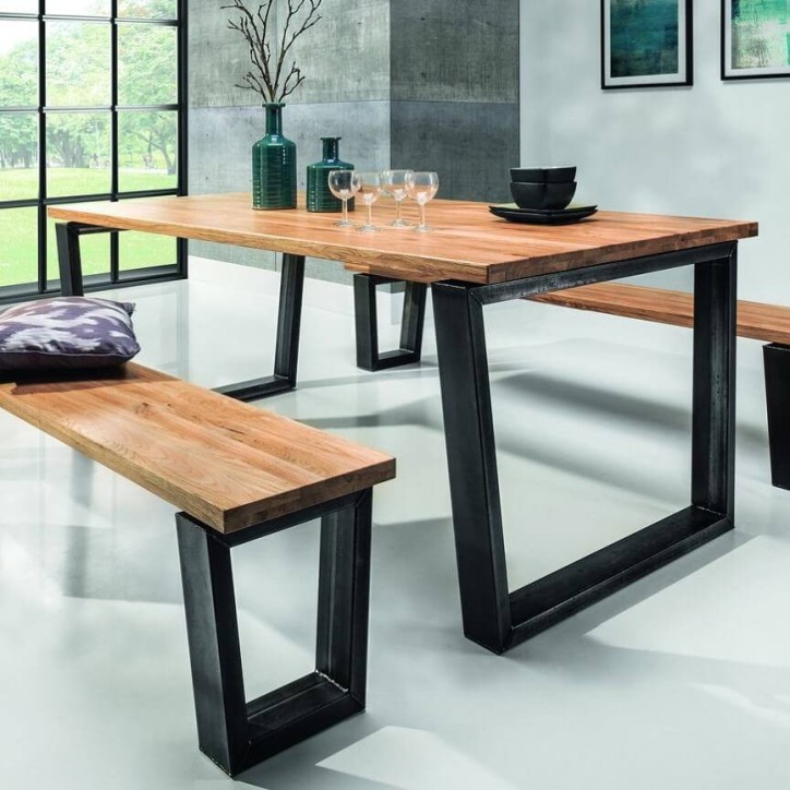 Table BELLINI chêne massif 200cm