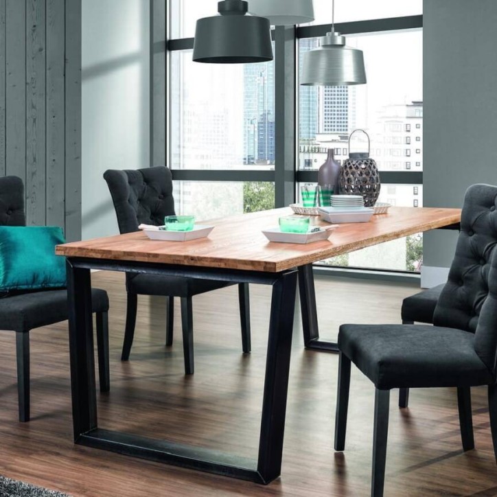 Table BELLINI chêne massif 200cm