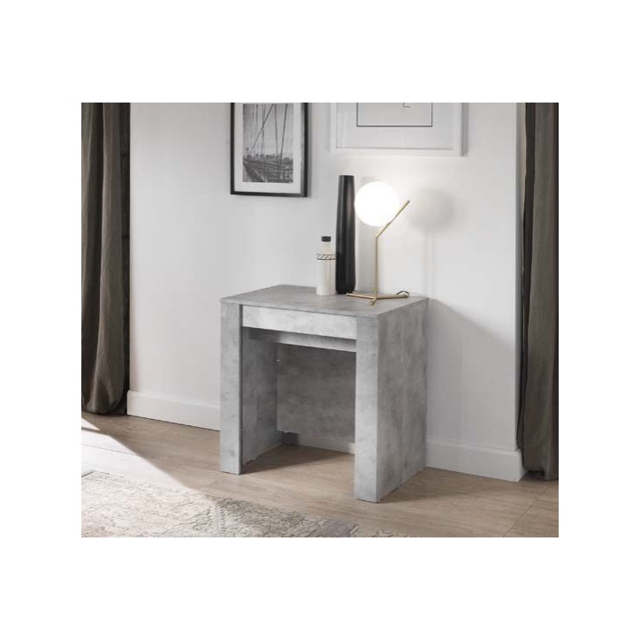 Table/console extensible 54-252 cm effet béton