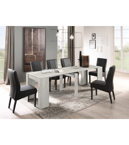 Table/console extensible 54-252 cm Pin blanc