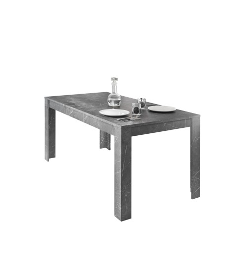 Table à manger extensible VISCONTI finition marbre noir 137-185/79/90 cm