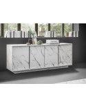 Buffet VISCONTI finition marbre blanc 180 cm