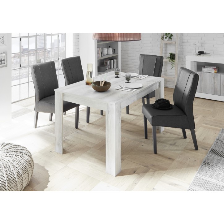 Table extensible SAMANTHA effet pin blanc 137-48/79/90 cm