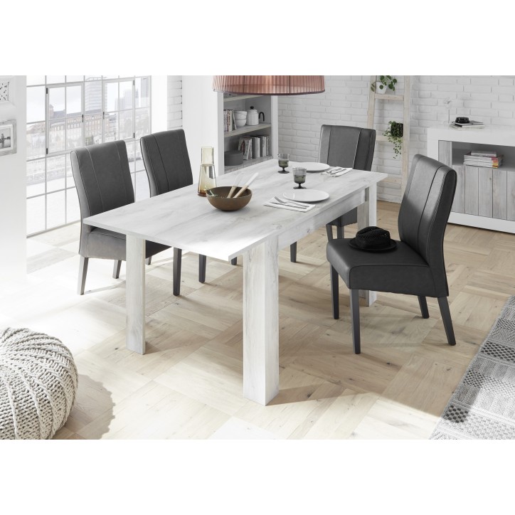Table extensible SAMANTHA effet pin blanc 137-48/79/90 cm