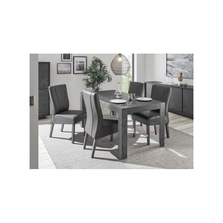 Table extensible CARRARA marbre gris anthracite 137/185 x 79 x 90 cm Table extensible CARRARA marbre gris anthracite 137/185 x 79 x 90 cm