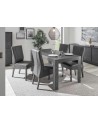 Table extensible CARRARA marbre gris anthracite 137/185 x 79 x 90 cm