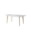 Table extensible NORDI 140/180 x 75 x 80 cm chêne et blanc