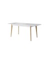 Table extensible NORDI 140/180 x 75 x 80 cm chêne et blanc