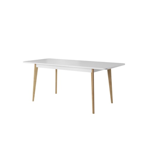 Table extensible NORDI 140/180 x 75 x 80 cm chêne et blanc