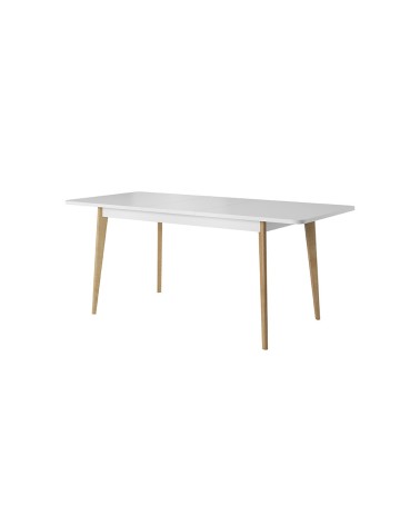 Table extensible NORDI 140/180 x 75 x 80 cm chêne et blanc