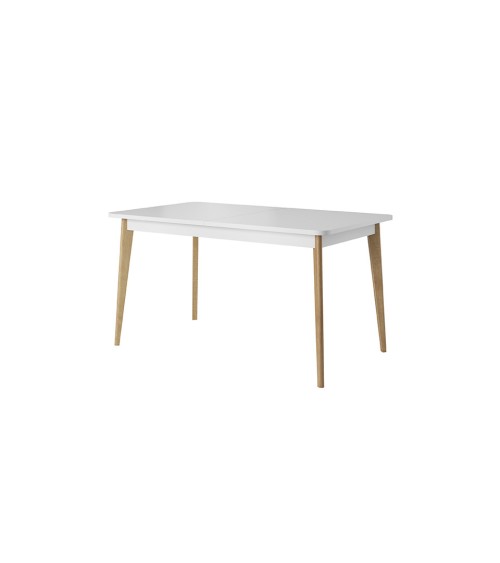 Table extensible NORDI 140/180 x 75 x 80 cm chêne et blanc