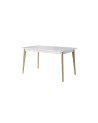 Table extensible NORDI 140/180 x 75 x 80 cm chêne et blanc