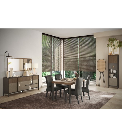 Table ETNA 190 cm chêne mercure et métal