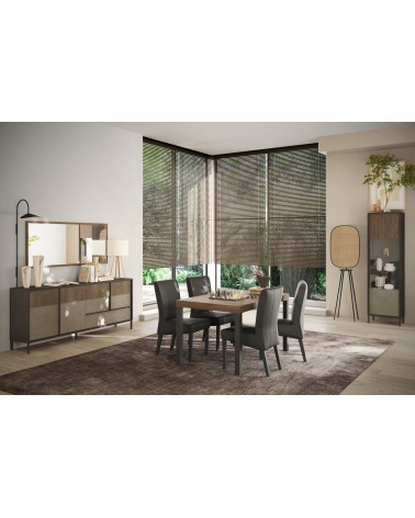 Table ETNA 140 cm chêne mercure et métal