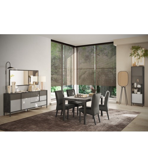 Table ETNA 140 cm Plomb et métal