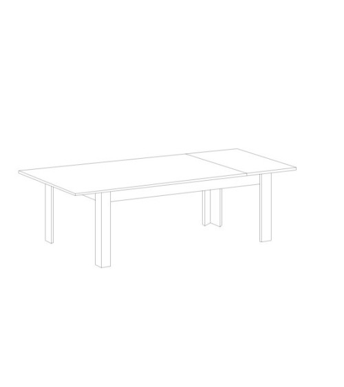 Table ANDORRE 137 cm avec rallonge 48 cm Cashmere
